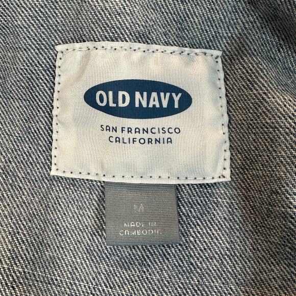 Old Navy Denim Vest Womens Medium Sleeveless 100% Cotton Button Front Vintage - Picture 3 of 12